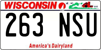 WI license plate 263NSU