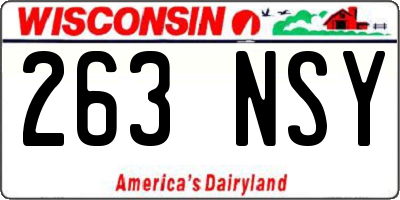 WI license plate 263NSY