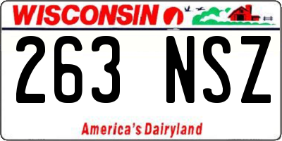 WI license plate 263NSZ