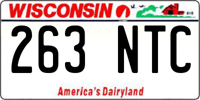 WI license plate 263NTC
