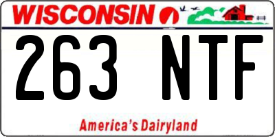 WI license plate 263NTF