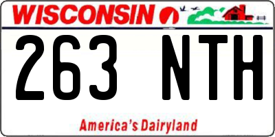 WI license plate 263NTH