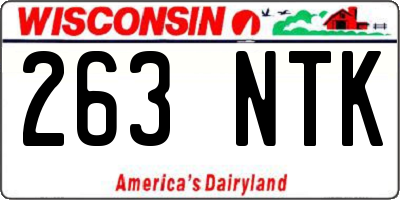 WI license plate 263NTK