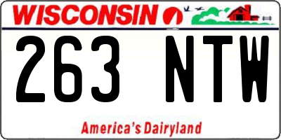WI license plate 263NTW