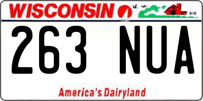 WI license plate 263NUA