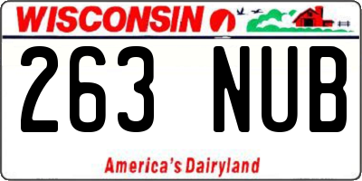 WI license plate 263NUB