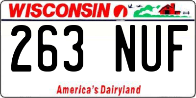 WI license plate 263NUF