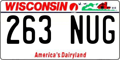 WI license plate 263NUG