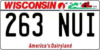 WI license plate 263NUI