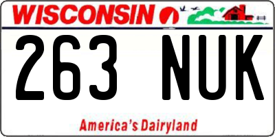 WI license plate 263NUK