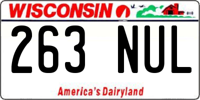WI license plate 263NUL