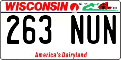 WI license plate 263NUN