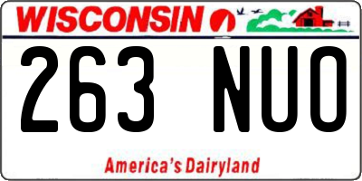 WI license plate 263NUO