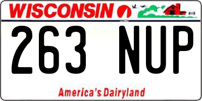 WI license plate 263NUP