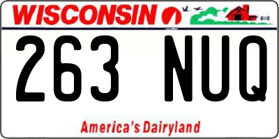WI license plate 263NUQ