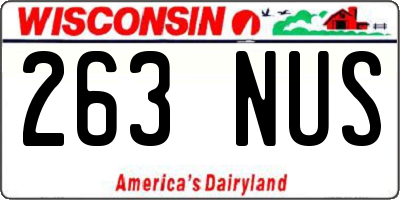 WI license plate 263NUS