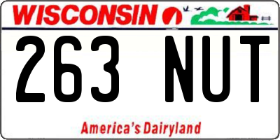WI license plate 263NUT