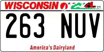 WI license plate 263NUV