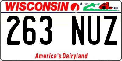 WI license plate 263NUZ