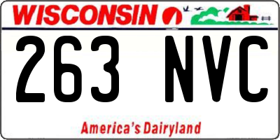 WI license plate 263NVC