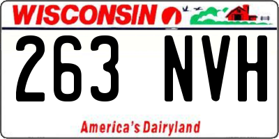 WI license plate 263NVH