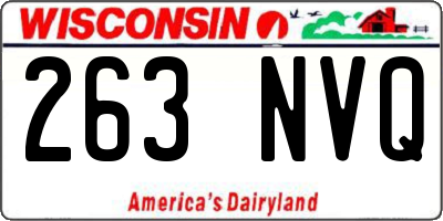 WI license plate 263NVQ
