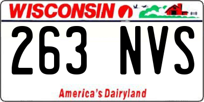 WI license plate 263NVS