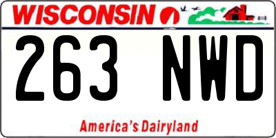 WI license plate 263NWD