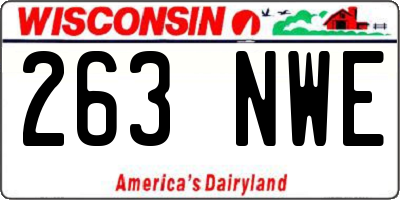 WI license plate 263NWE
