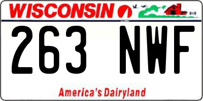 WI license plate 263NWF