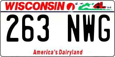 WI license plate 263NWG