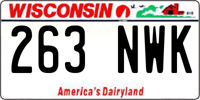 WI license plate 263NWK