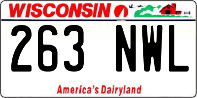 WI license plate 263NWL