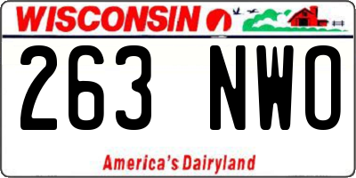 WI license plate 263NWO
