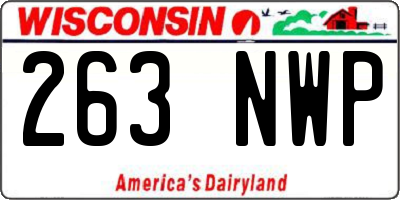 WI license plate 263NWP