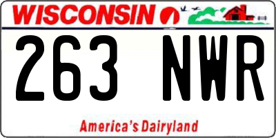 WI license plate 263NWR