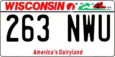 WI license plate 263NWU