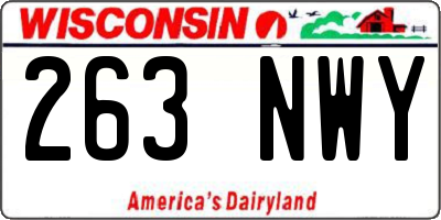 WI license plate 263NWY