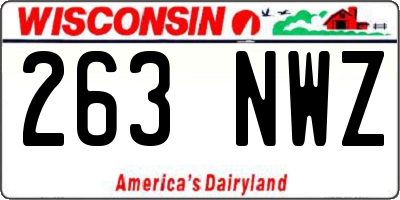 WI license plate 263NWZ