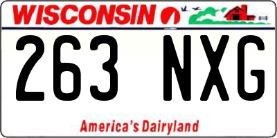WI license plate 263NXG