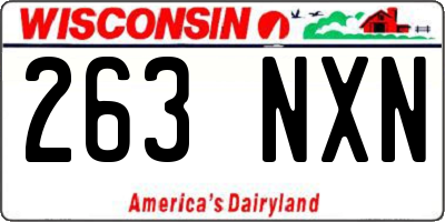 WI license plate 263NXN