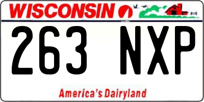 WI license plate 263NXP