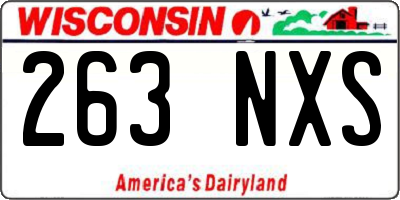 WI license plate 263NXS