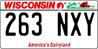 WI license plate 263NXY