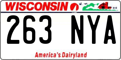 WI license plate 263NYA