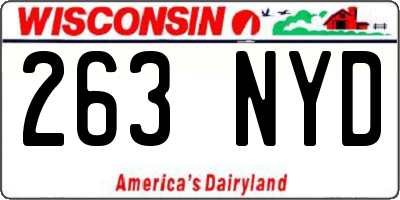 WI license plate 263NYD