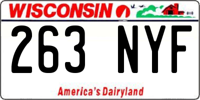 WI license plate 263NYF