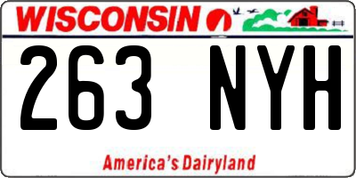 WI license plate 263NYH