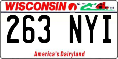 WI license plate 263NYI