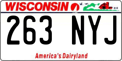 WI license plate 263NYJ